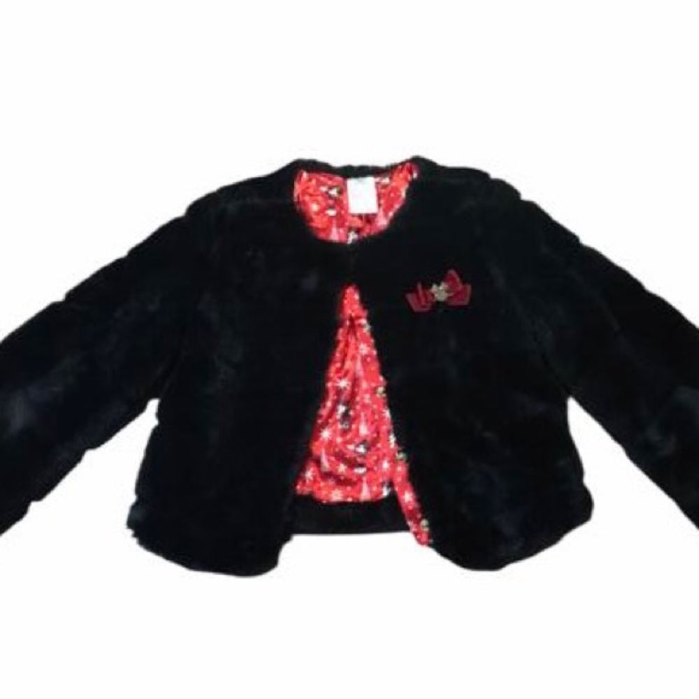 Disney black faux fur jacket.
